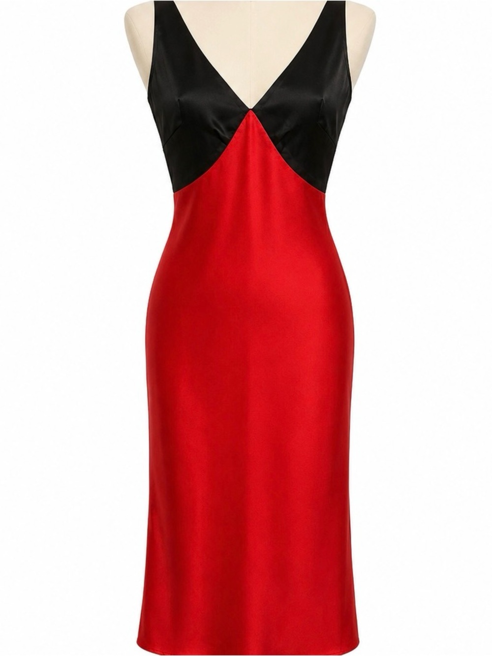 Natori  two toned silky soft  Red and Black Slip dress XL